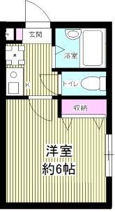 チェスナッツ戸越(1K/3階)の間取り写真