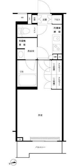 ルーブル大森西(1K/4階)の間取り写真