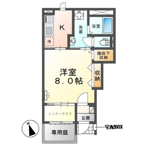 三岐鉄道北勢線 西桑名駅 徒歩74分 2階建 築1年(1K/1階)の間取り写真