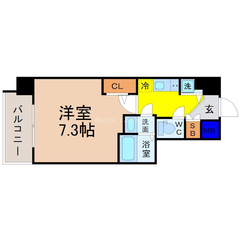 エスリード千種パークフロント(1K/5階)の間取り写真