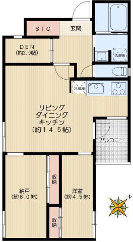BELAIR千石(1SLDK/2階)の間取り写真