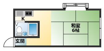 森川ハイツ(ワンルーム/3階)の間取り写真