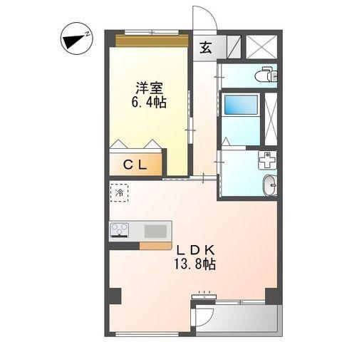 メゾンクレール(1LDK/2階)の間取り写真