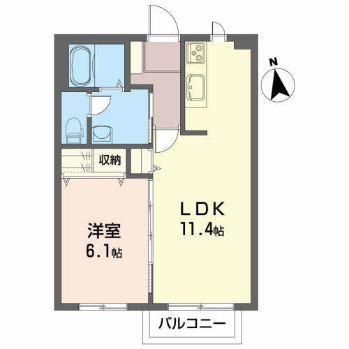 エスポワール野田(1LDK/1階)の間取り写真