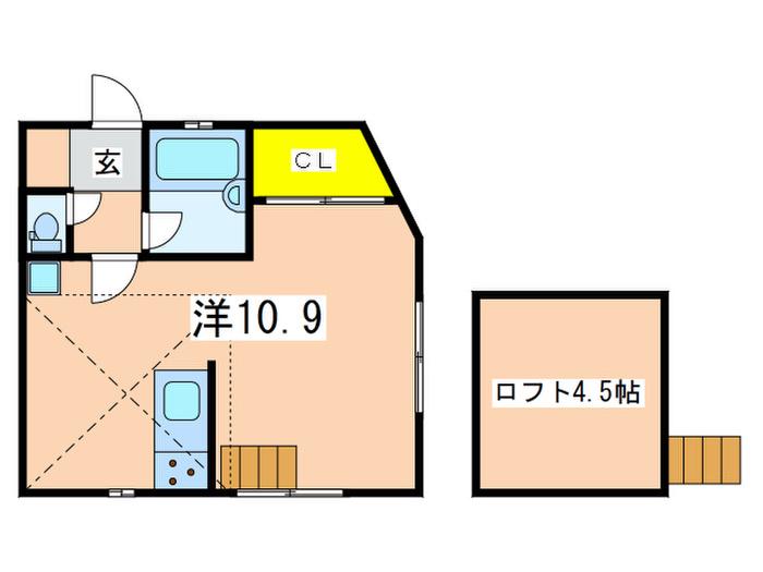 オークヒルズ山手(ワンルーム/2階)の間取り写真
