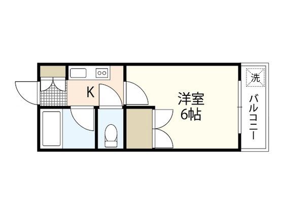 アルヴェール庚午(1K/2階)の間取り写真