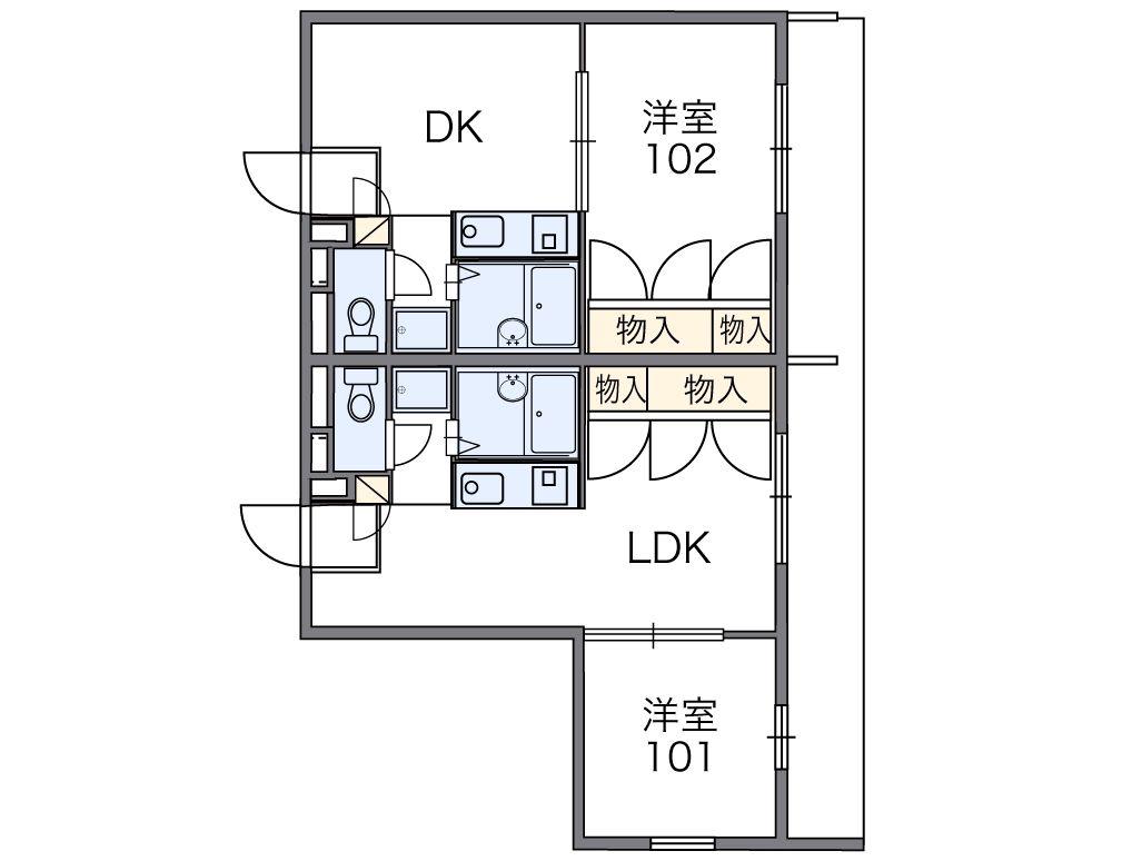 レオパレスAKIYAMA(1DK/1階)の間取り写真