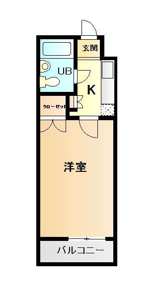 ユースピア本厚木(1K/3階)の間取り写真