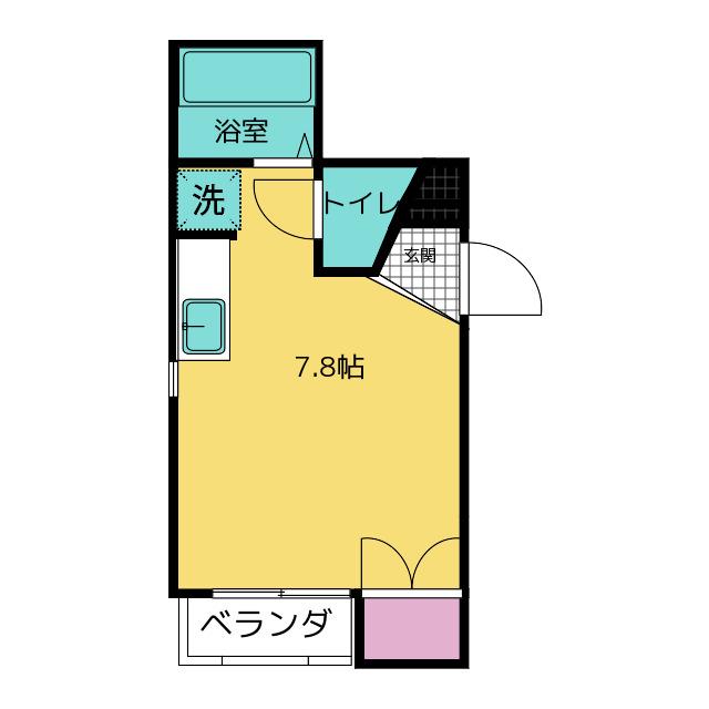 TANABE(ワンルーム/2階)の間取り写真