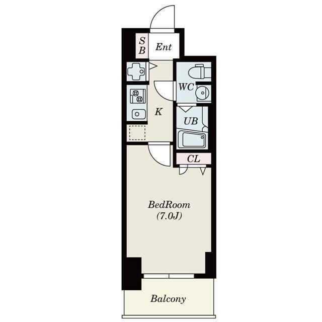 S-RESIDENCE難波BRILLER(1K/3階)の間取り写真