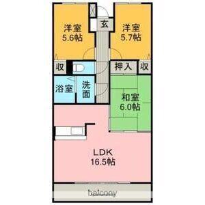 グランドヒルズ(3LDK/3階)の間取り写真