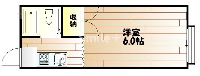 ハイツ戸田II(1K/1階)の間取り写真