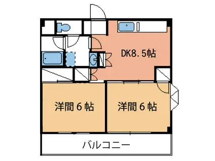 メゾンYOSHIDA・B(2DK/2階)の間取り写真