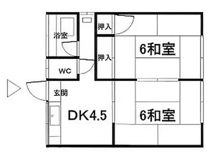 さつき荘2階(2DK/2階)の間取り写真