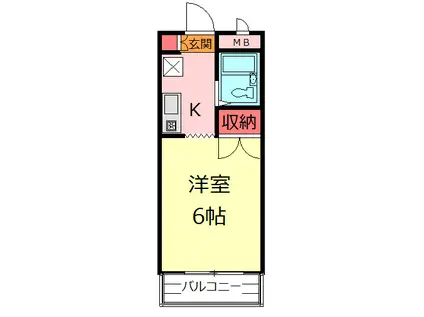 アメニティ高坂(1K/4階)の間取り写真