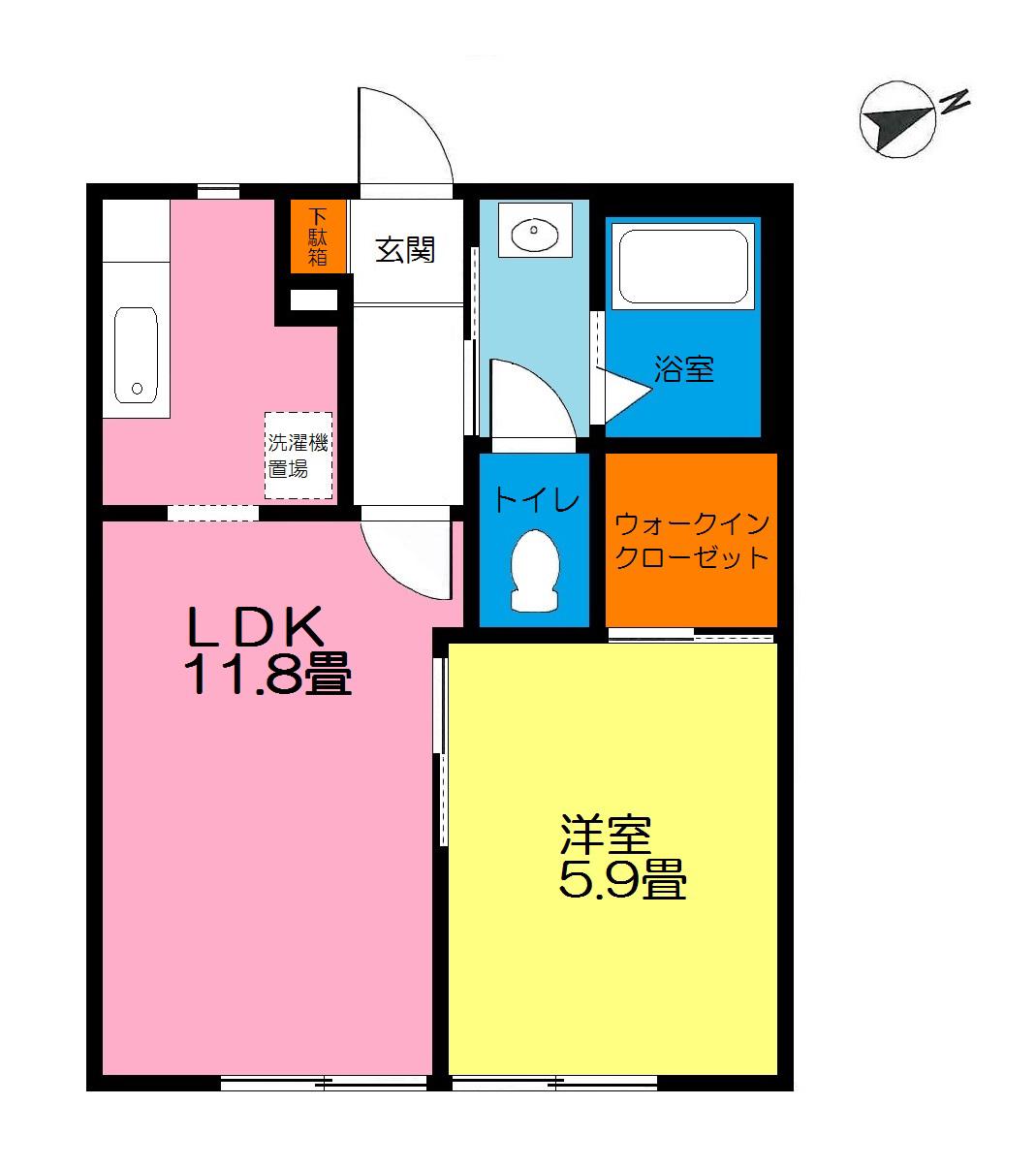 エスペランサK(1LDK/1階)の間取り写真
