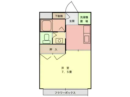 イーズII(1K/1階)の間取り写真