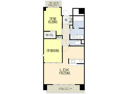 リラフォート千里中央(2LDK/6階)の間取り写真