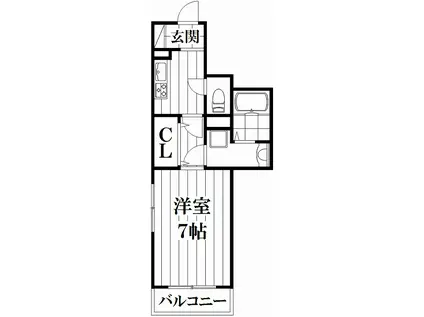 NICEWELL 鴻池(1K/1階)の間取り写真