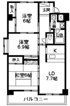 ハートフルライフIWASAIII(3LDK/2階)の間取り写真