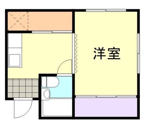 藤原マンション(1DK/3階)の間取り写真