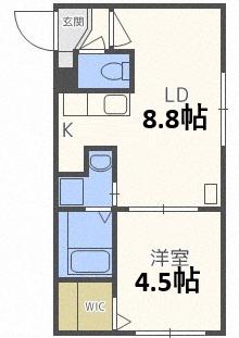 EXCELLENT HOUSE(1LDK/2階)の間取り写真