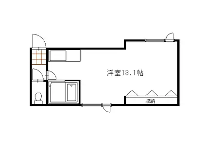 ノースキャピタルA・B(ワンルーム/1階)の間取り写真