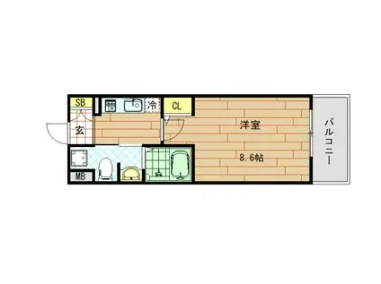 MSマンション長栄寺(1K/4階)の間取り写真