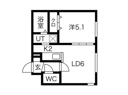 ベルコート西野(1LDK/3階)の間取り写真