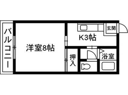 日野コーポラスC棟(1K/1階)の間取り写真