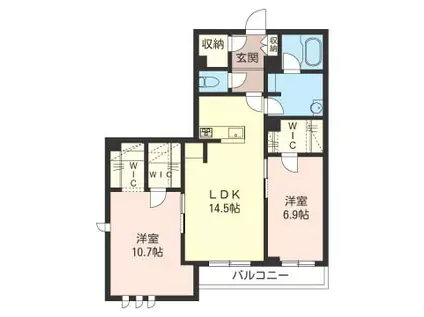 エクラージュ(2LDK/1階)の間取り写真