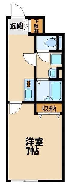 クレイノリバー(1K/1階)の間取り写真