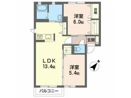 シャーメゾンクレールA(2LDK/1階)の間取り写真