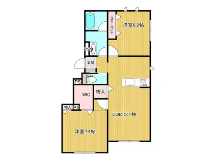 プレミスタ(2LDK/3階)の間取り写真