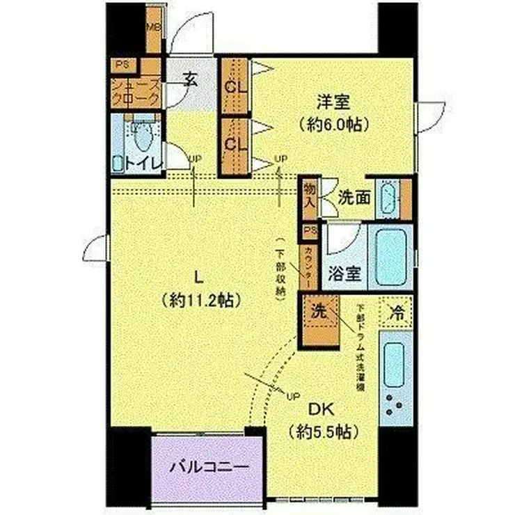 プレール・ドゥーク銀座東 5階階 間取り