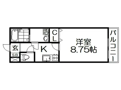 パ―チェ伊加賀本町(1K/1階)の間取り写真