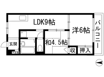仁川コーポB棟(2LDK/2階)の間取り写真