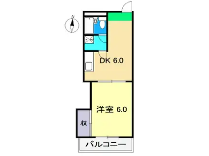 ドルフ高須(1DK/4階)の間取り写真