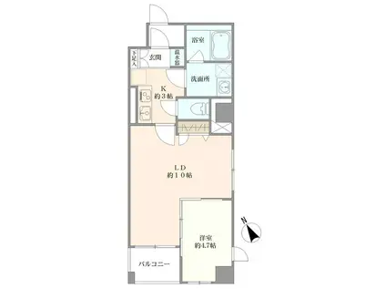 ホポロ東中通(1LDK/2階)の間取り写真