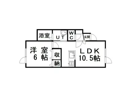 フラワーマンションV(1LDK/1階)の間取り写真