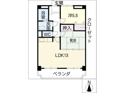 シャルマン富士塚(2LDK/1階)の間取り写真