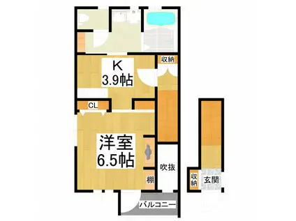 あんしん野尻町08-1003(1K/2階)の間取り写真