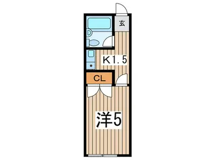 SKハイツ第2(1K/2階)の間取り写真