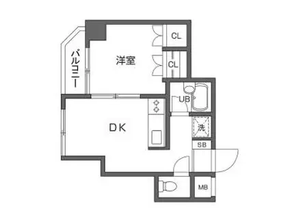 日暮里サンライズマンション(1DK/2階)の間取り写真