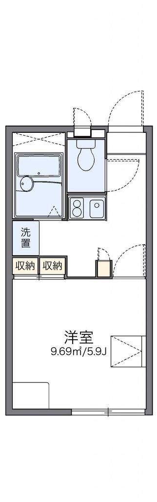 レオパレスジュネス(1K/2階)の間取り写真