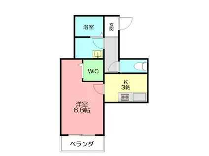 栄町1丁目マンション(1K/3階)の間取り写真