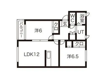 ブルーメンコールF棟(2LDK/2階)の間取り写真