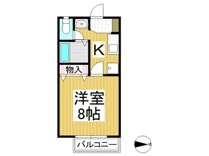 ベルスビック新井(1K/1階)の間取り写真
