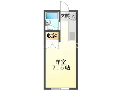 名鉄西尾線 碧海古井駅 徒歩9分 2階建 築33年(ワンルーム/1階)の間取り写真