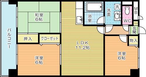 ソフィア(3LDK/6階)の間取り写真